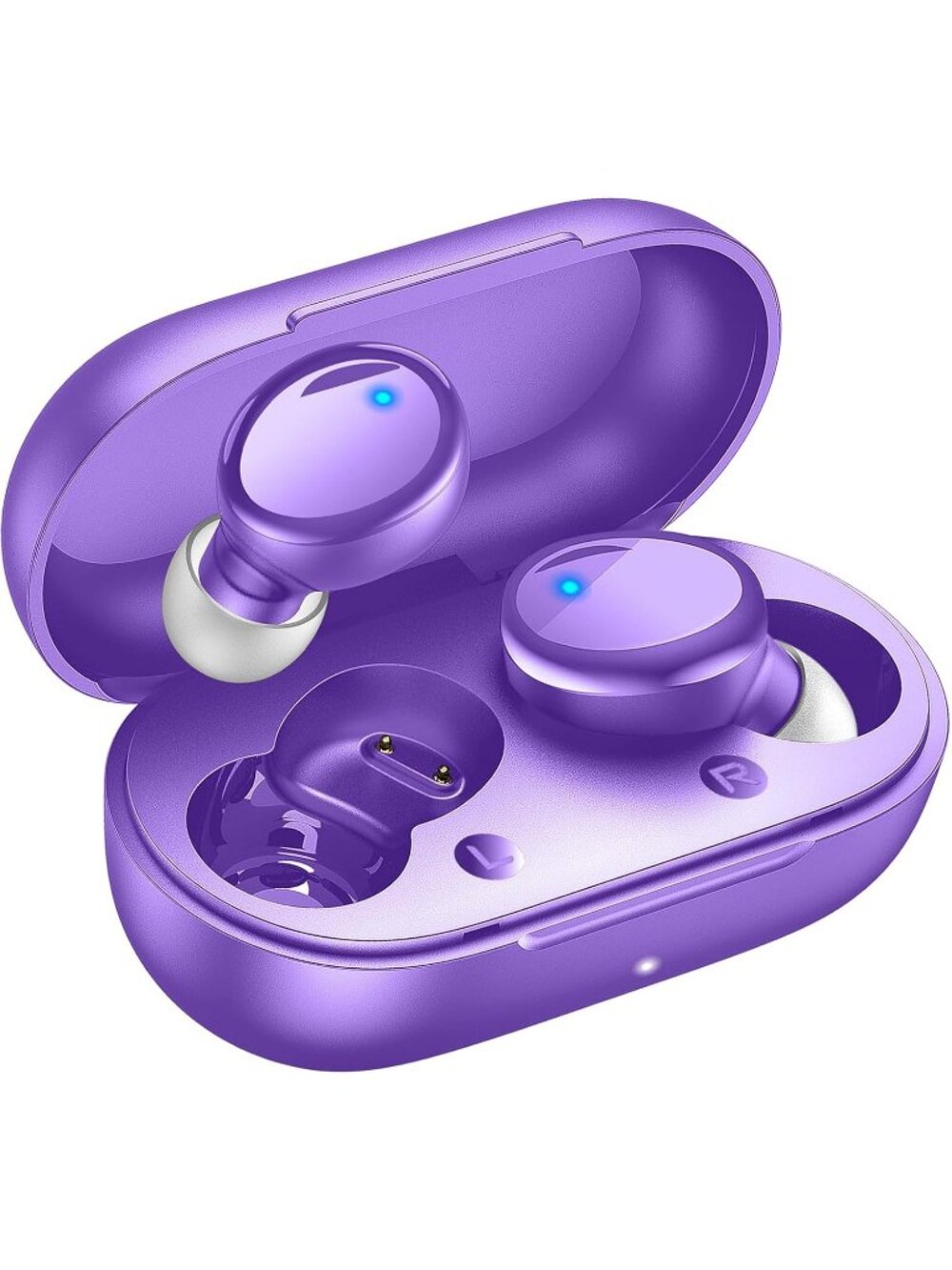 Wireless Purple 48H Playtime Premium Sound Deep Bass Workout Bluetooth Earbud